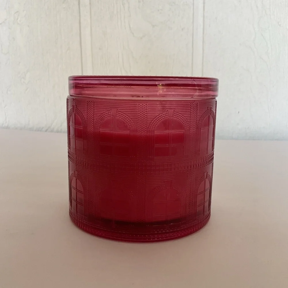 Home Worx by Harry SLATKIN Raspberry Coconut Snowball Three Wick Candle NWT